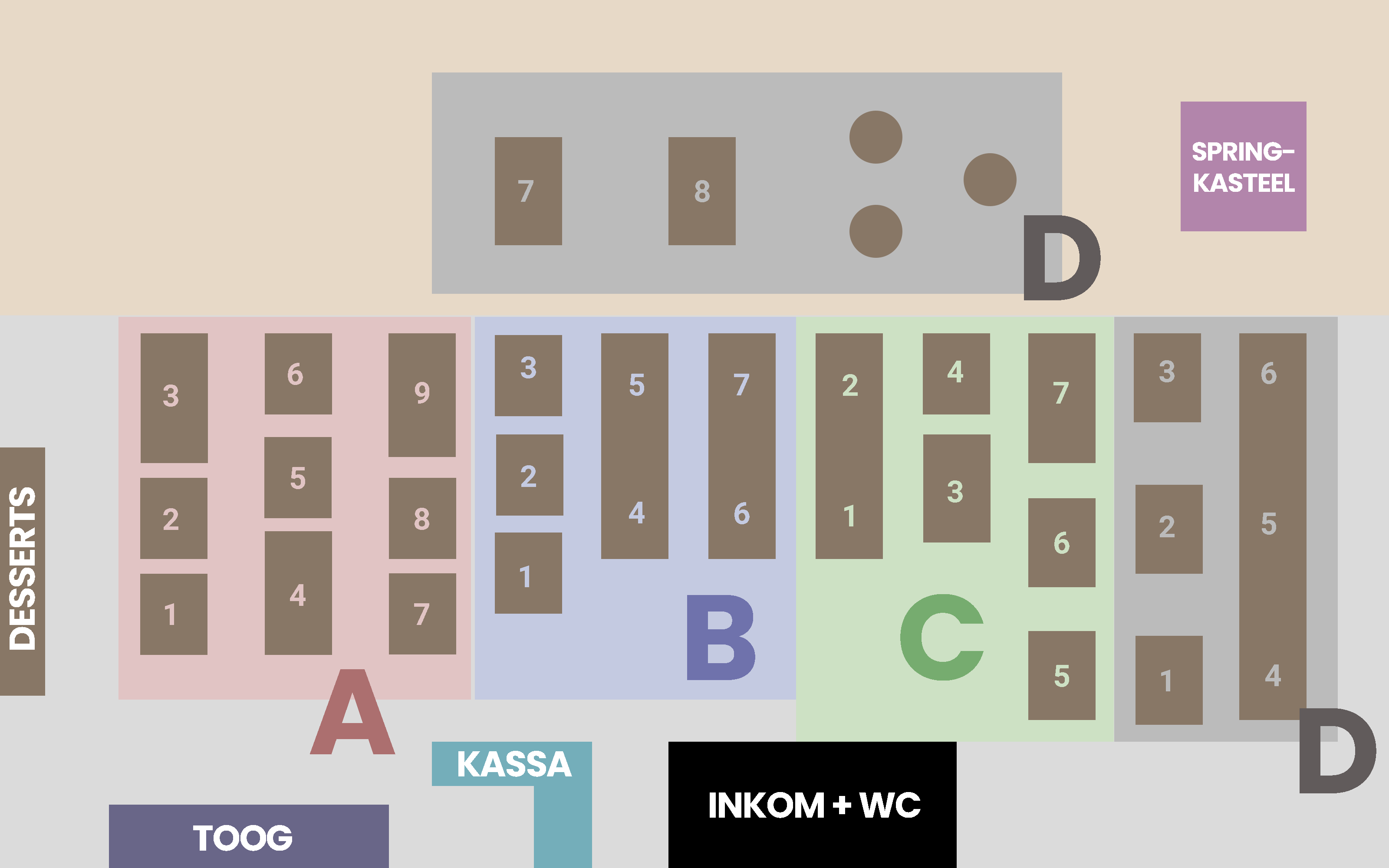 Plattegrond van de zaal